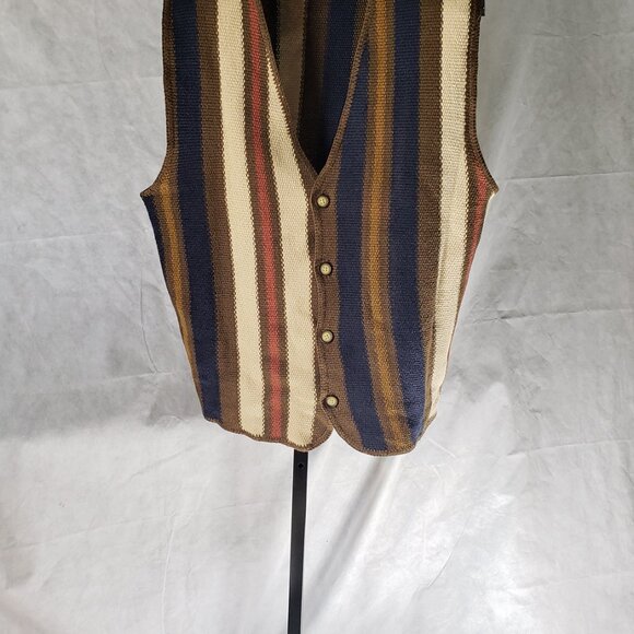 Structure Retro Cardigan 90s Sweater Button Vest Men XL Eclectic Grandpa V-Neck - Picture 9 of 16
